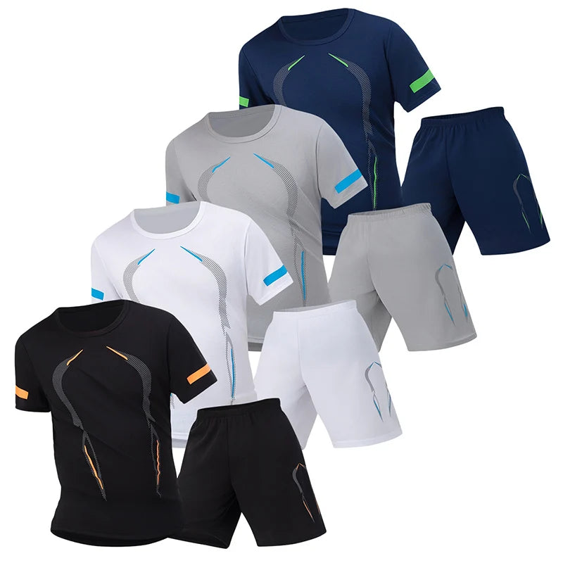 Men Breathable Quick Dry Mesh Sports T Shirt And Shorts
