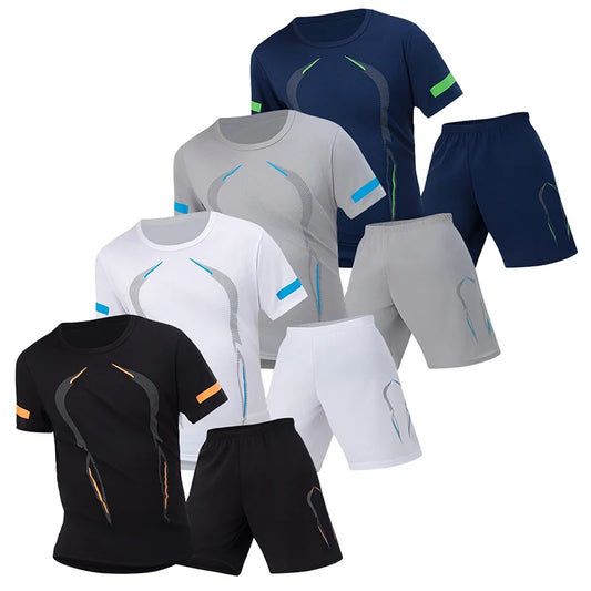 Men Breathable Quick Dry Mesh Sports T Shirt And Shorts