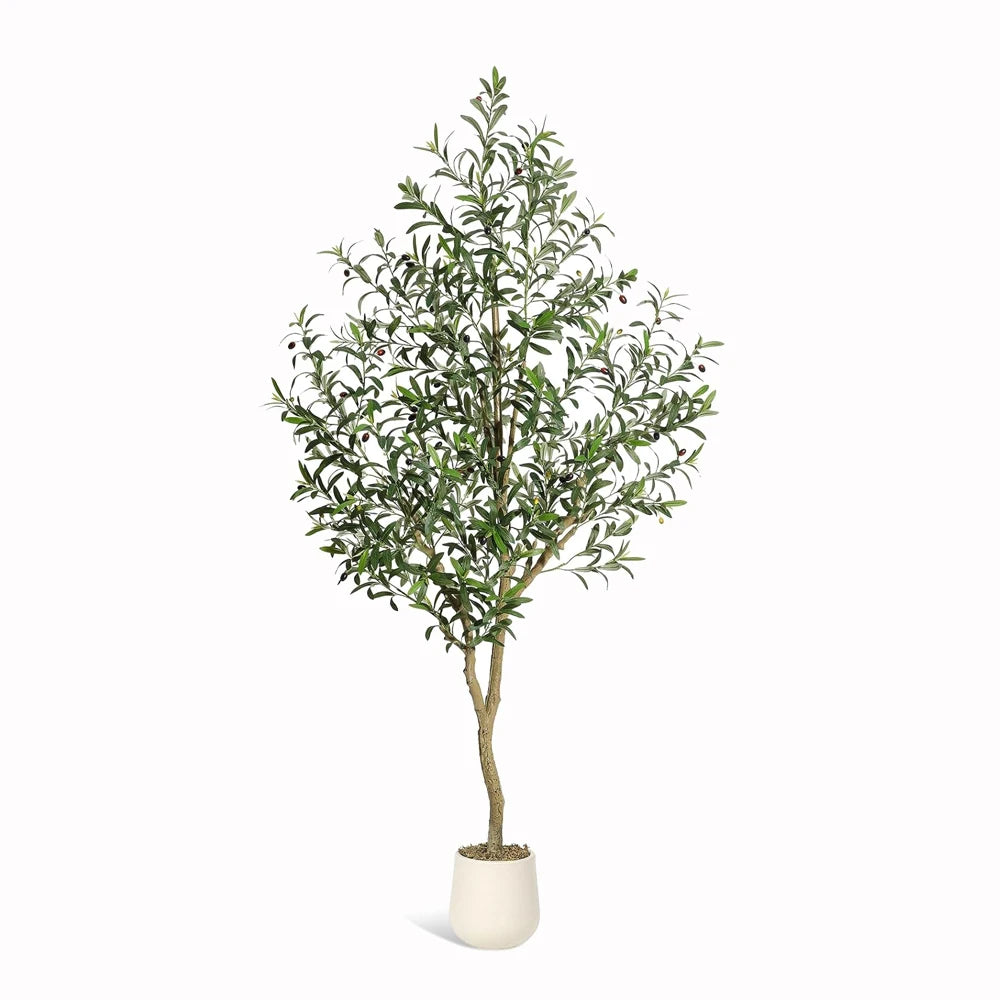 HiMISS Olive Trees Artificial Indoor Faux Silk Plant Potted in Planter