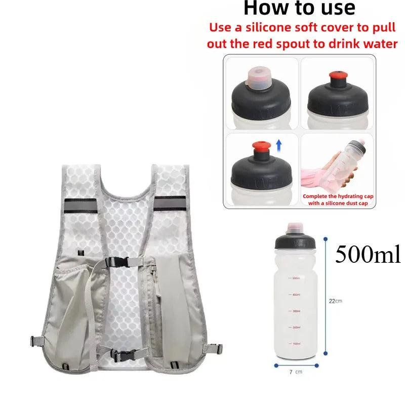 For Biking Running Storage Vest Lightweight Hiking Running Vest Reflective Hydration Water Chest Pack With Phone Storage Pocket