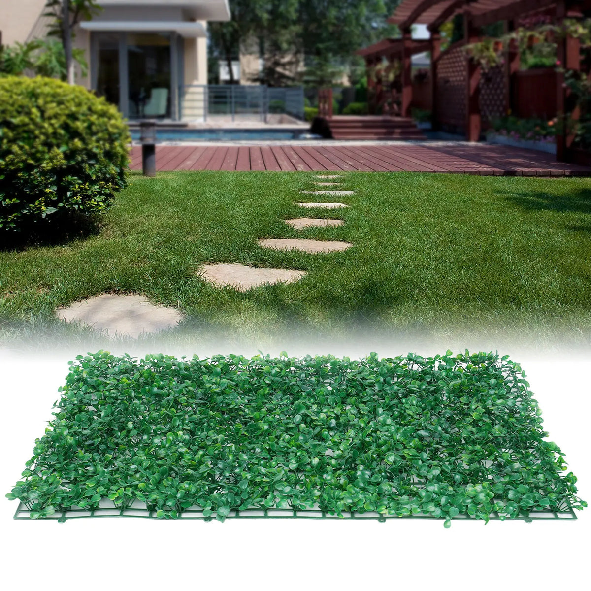 Boxwood Faux Hedge Screen Panels 12-Pack For Outdoor Privacy