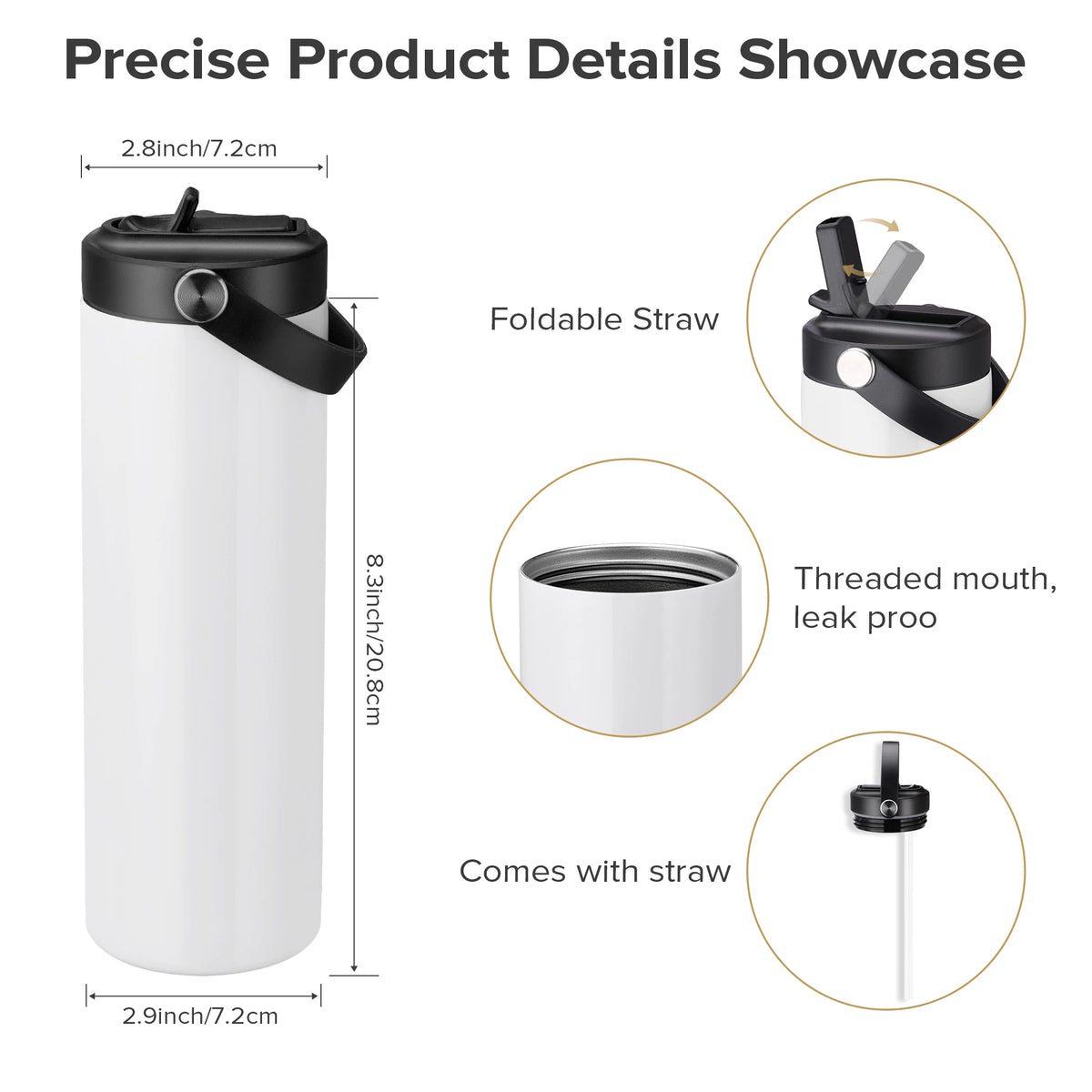Fastsub Sublimation Blank Vacuum Tumbler With Flip Lid