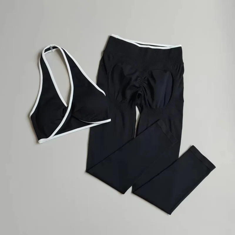 Jiacoplane Seamless High Waist Yoga Bra Leggings Workout Set