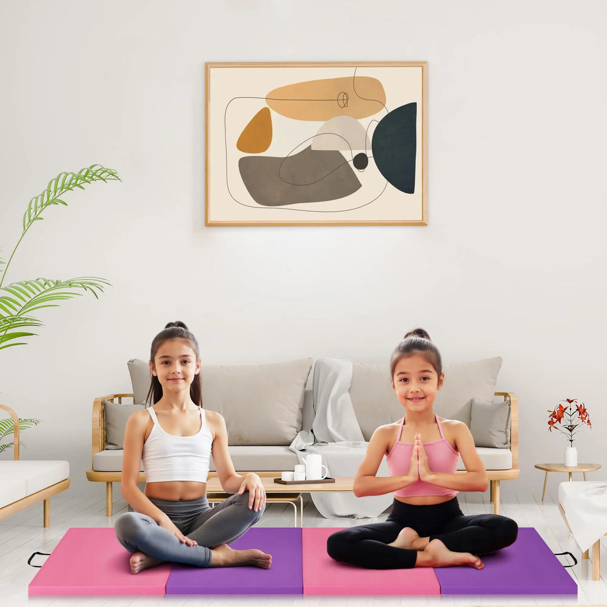 HiMISS Portable Folding Gymnastics Exercise Mat For Home Yoga Fitness