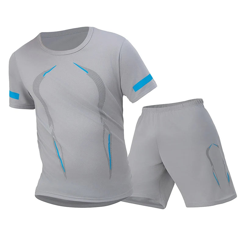 Men Breathable Quick Dry Mesh Sports T Shirt And Shorts