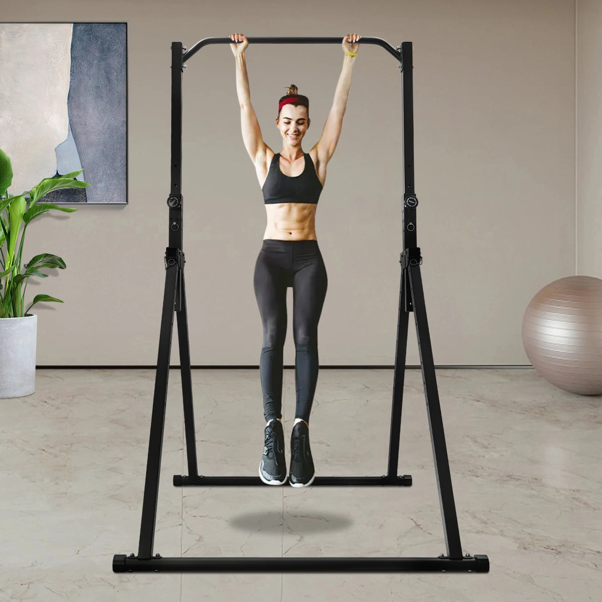 Adjustable Foldable Pull Up Bar With 440 Lb Weight Capacity