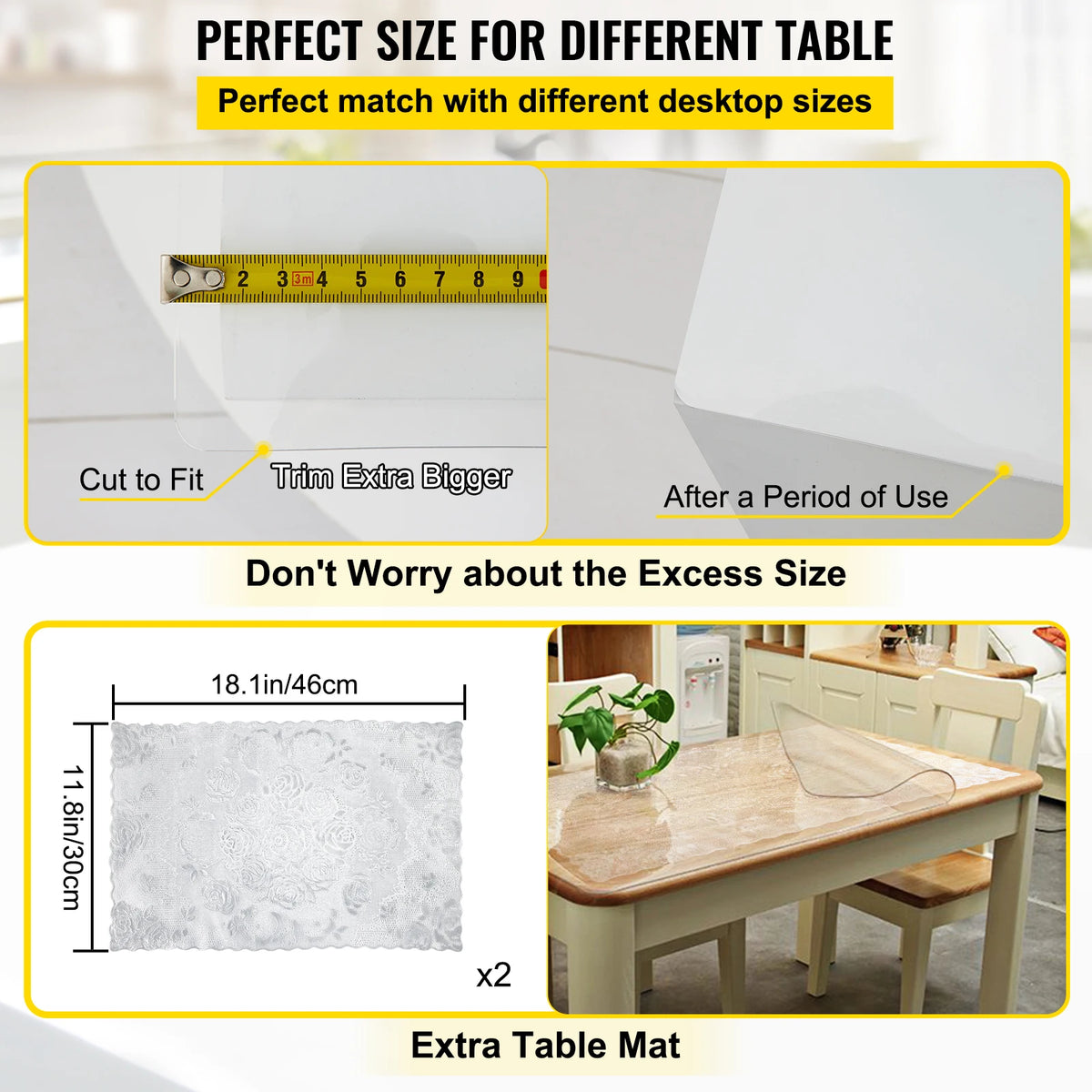 PVC Table Cloth Desk Protector For Dining Table Durable