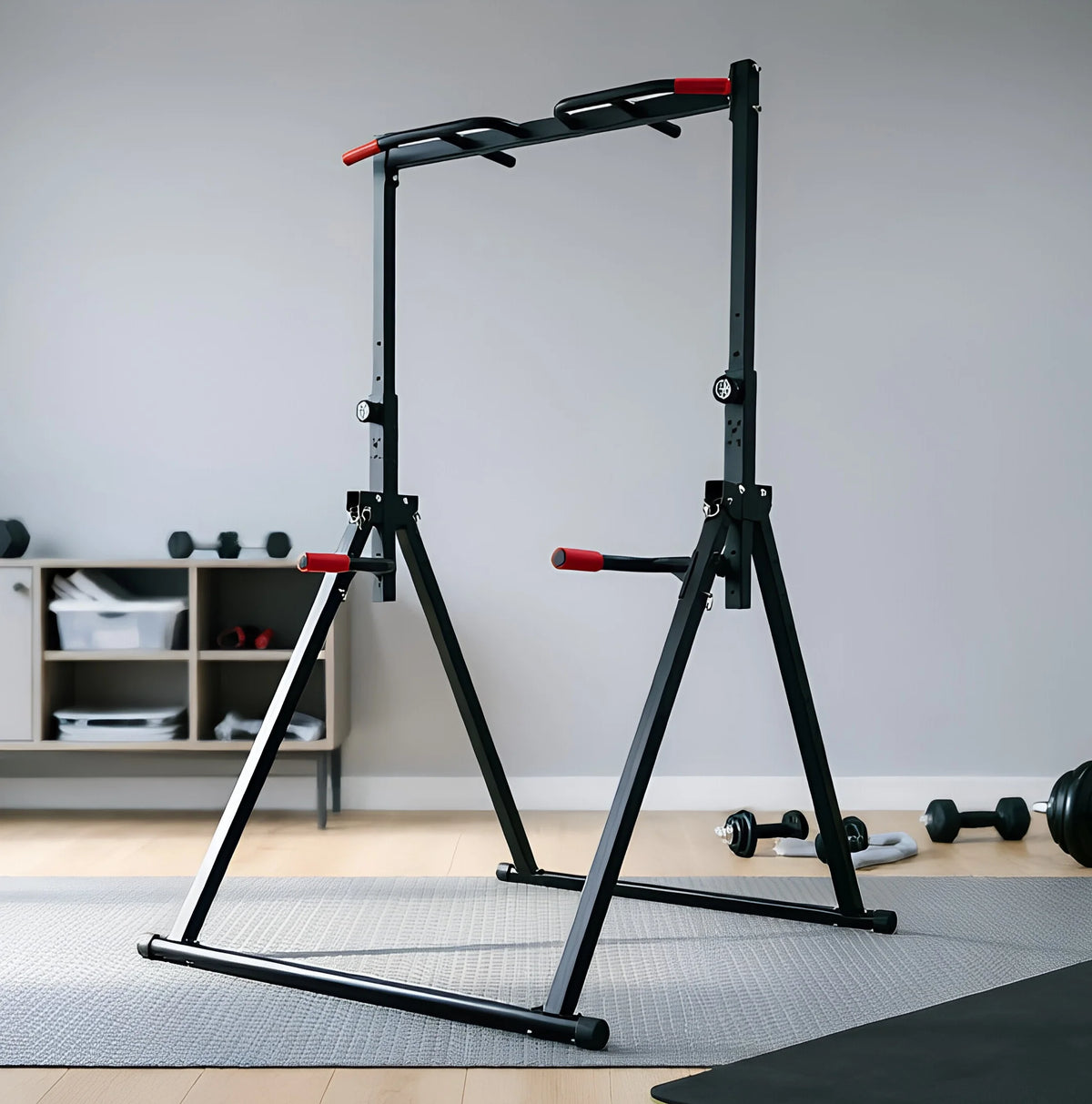 Adjustable Foldable Pull Up Bar With Parallel Training Station