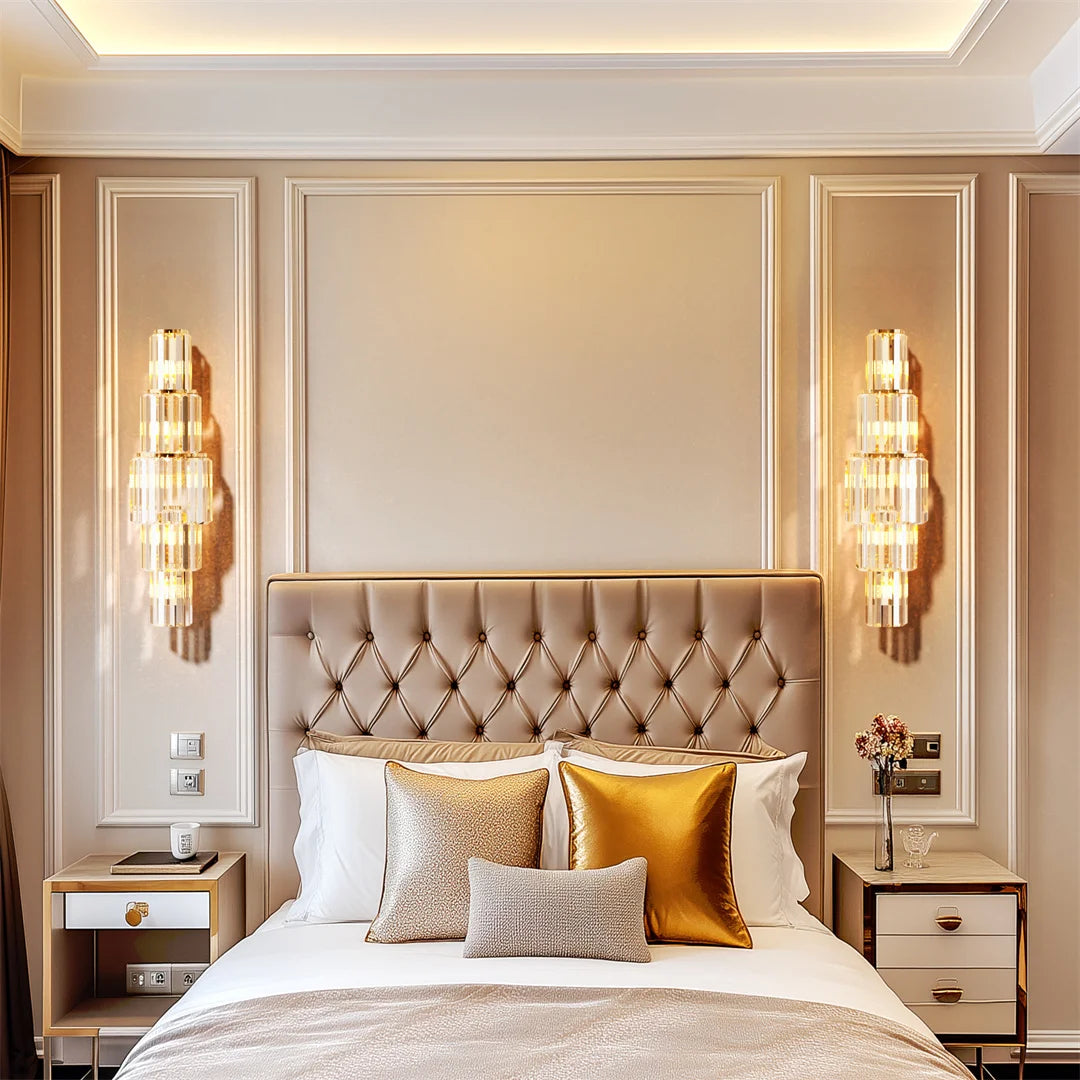 Modern Crystal Wall Lamp 3 Layer Sconce Light E14 LED