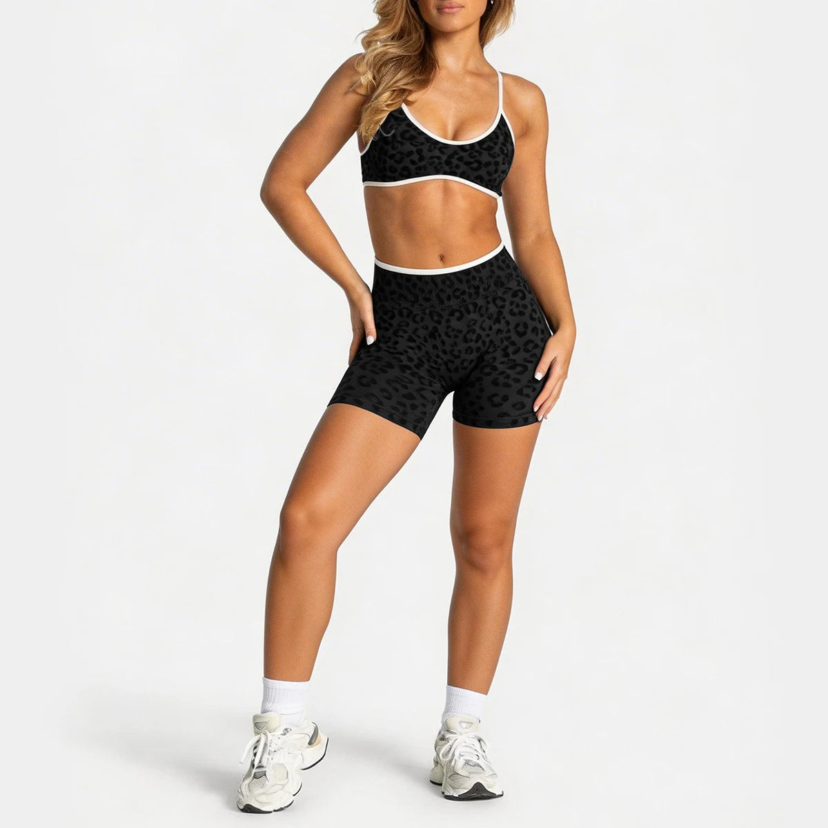 Women High Waist Biker Shorts With Adjustable Sports Bra