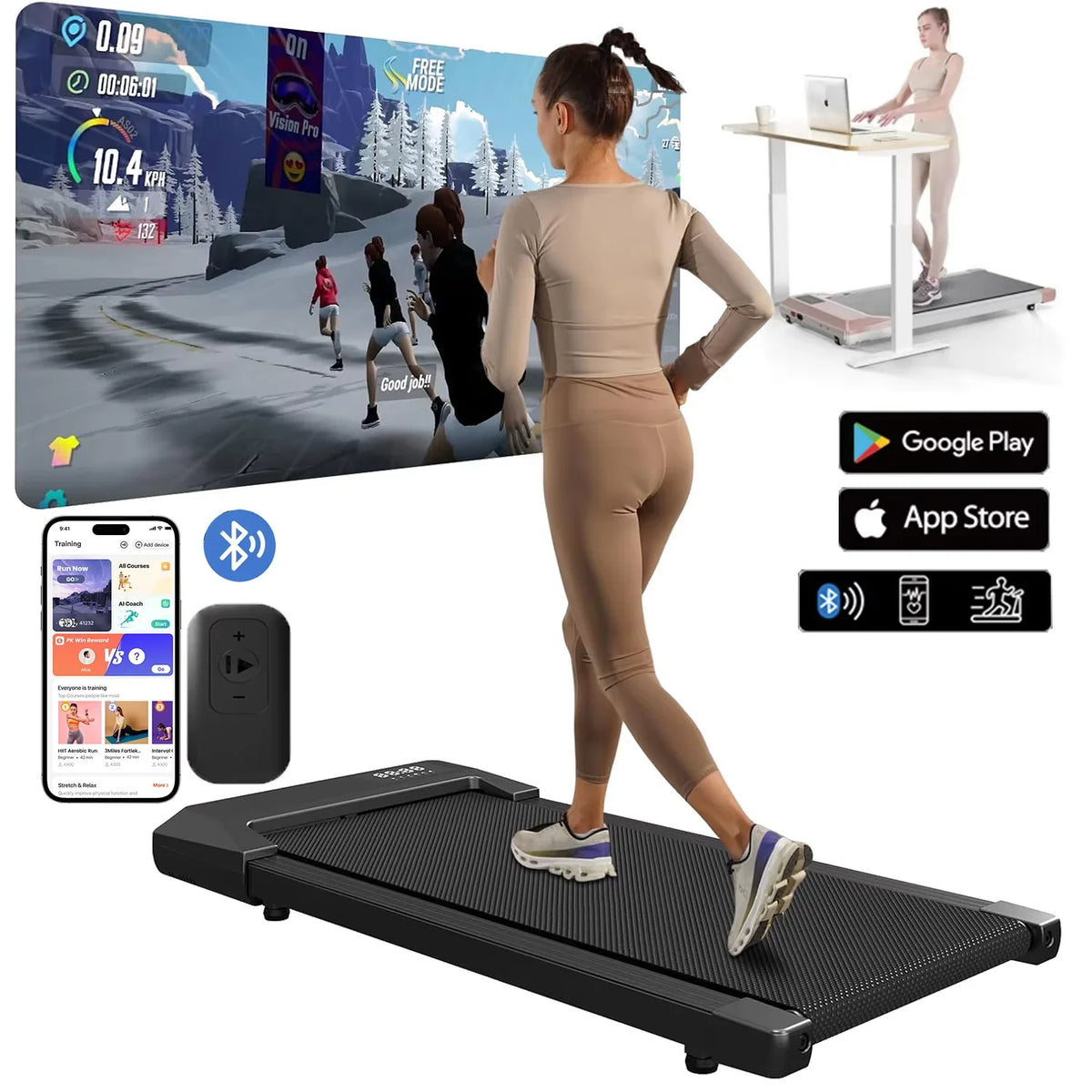 Superun 2.5HP Home Treadmill With LCD Display And Bluetooth