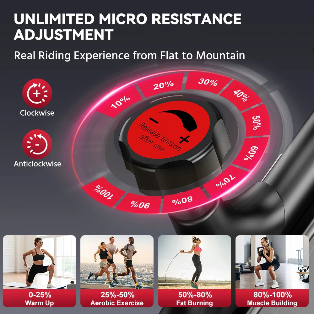 Botifly Folding Stationary Bike With LCD Display And Steel Frame