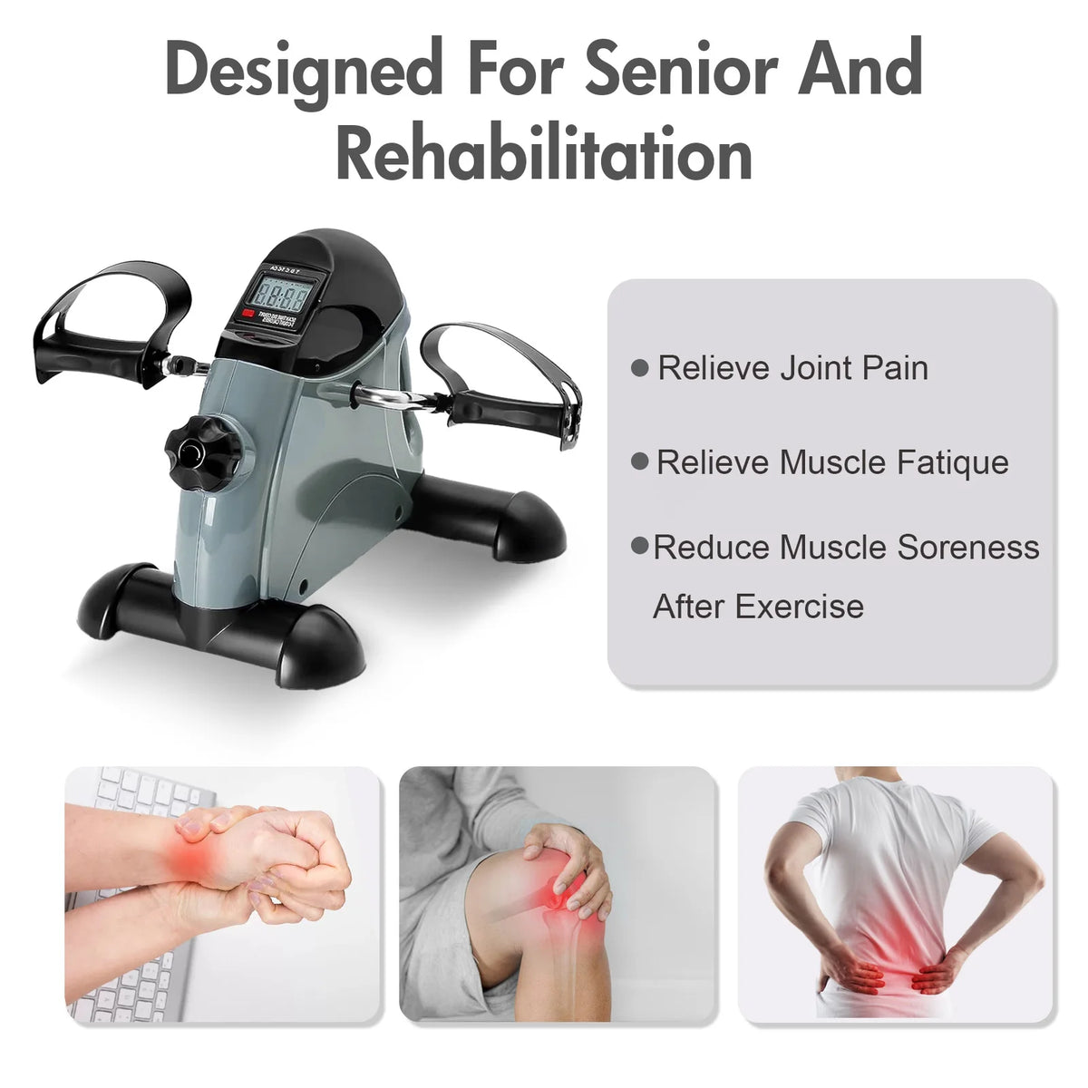 Mini Under Desk Pedal Exerciser With LCD Display For Home