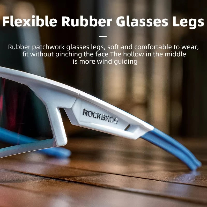 ROCKBROS Bicycle Glasses Photochromic Polarized Lens Adjustable Nose Support Myopia Frame Sports Men Women Cycling Goggle