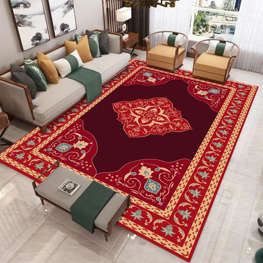 European Retro Carpet Living Room Non Slip Washable Soft Rug