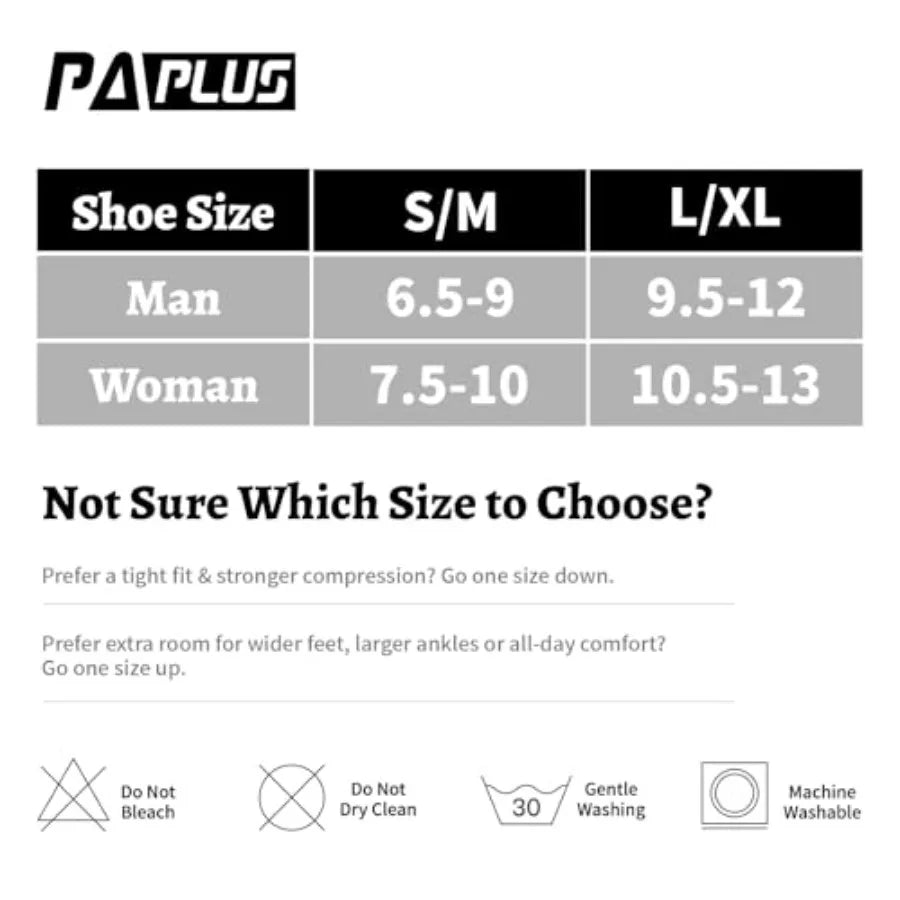 PAPLUS Athletic Crew Compression Socks 6 Pairs for Men and Women, Running Socks With Arch Support