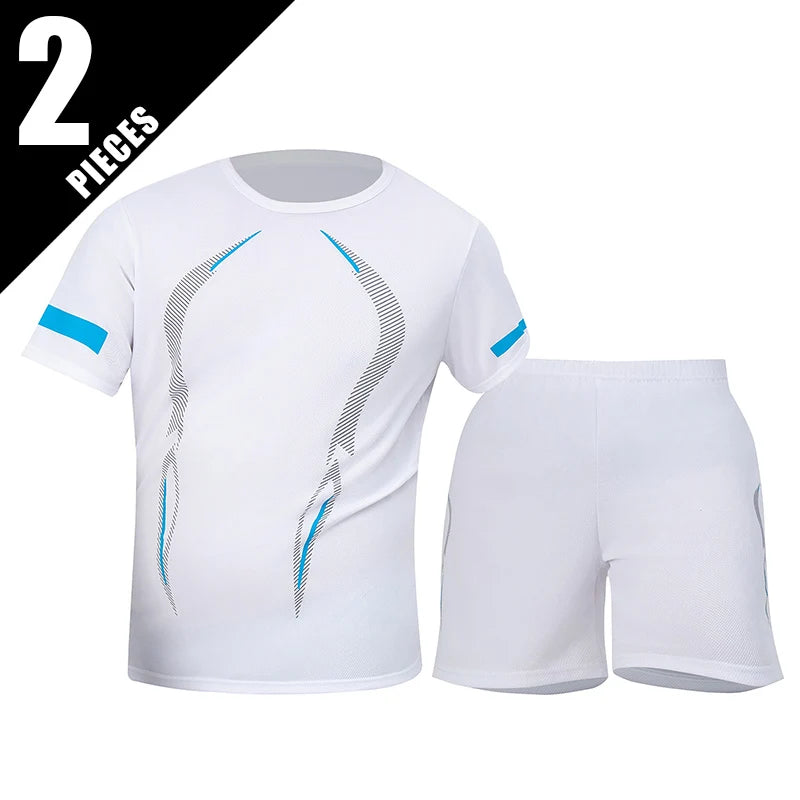 Men Breathable Quick Dry Mesh Sports T Shirt And Shorts