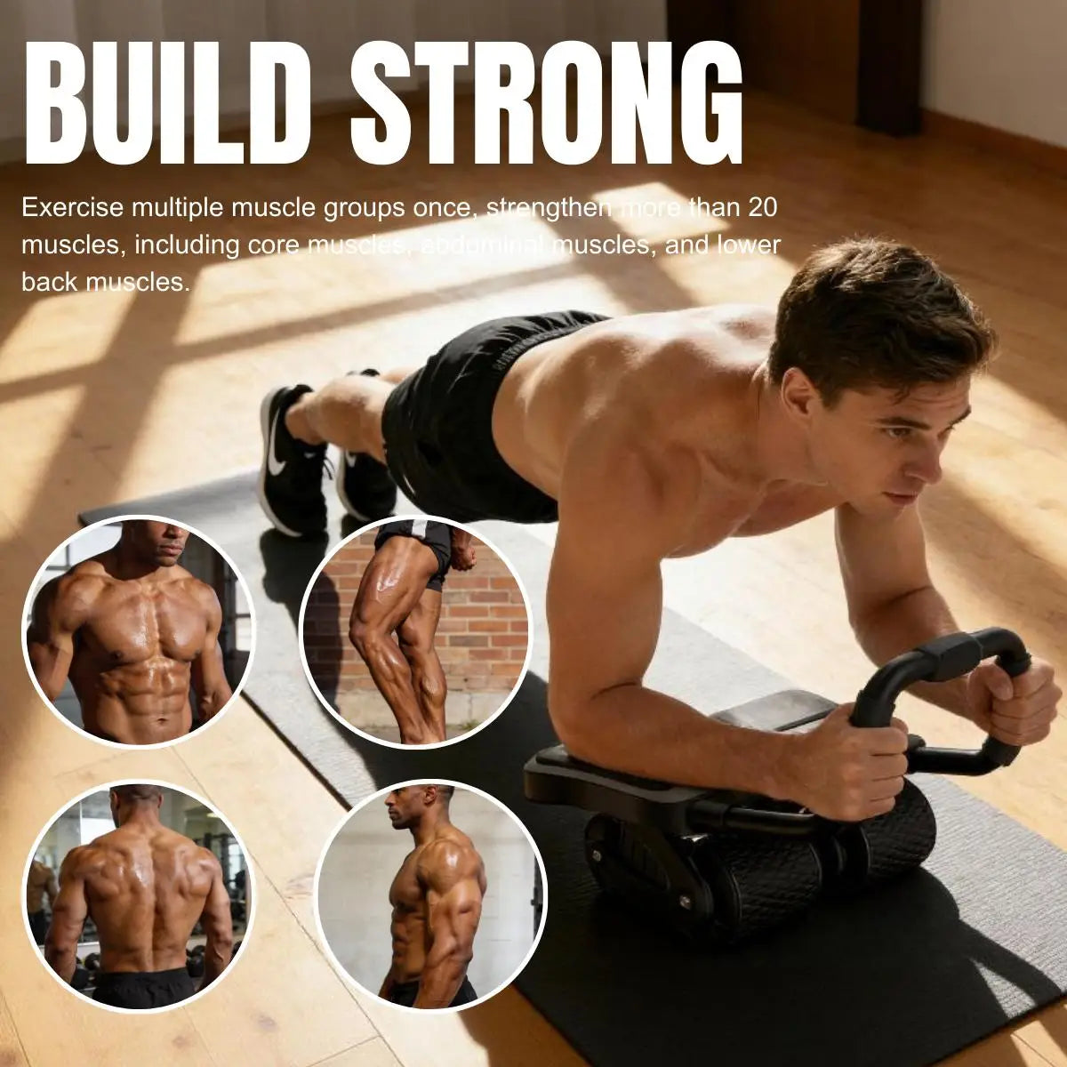 Relife Four Wheel Ab Roller With Automatic Rebound System