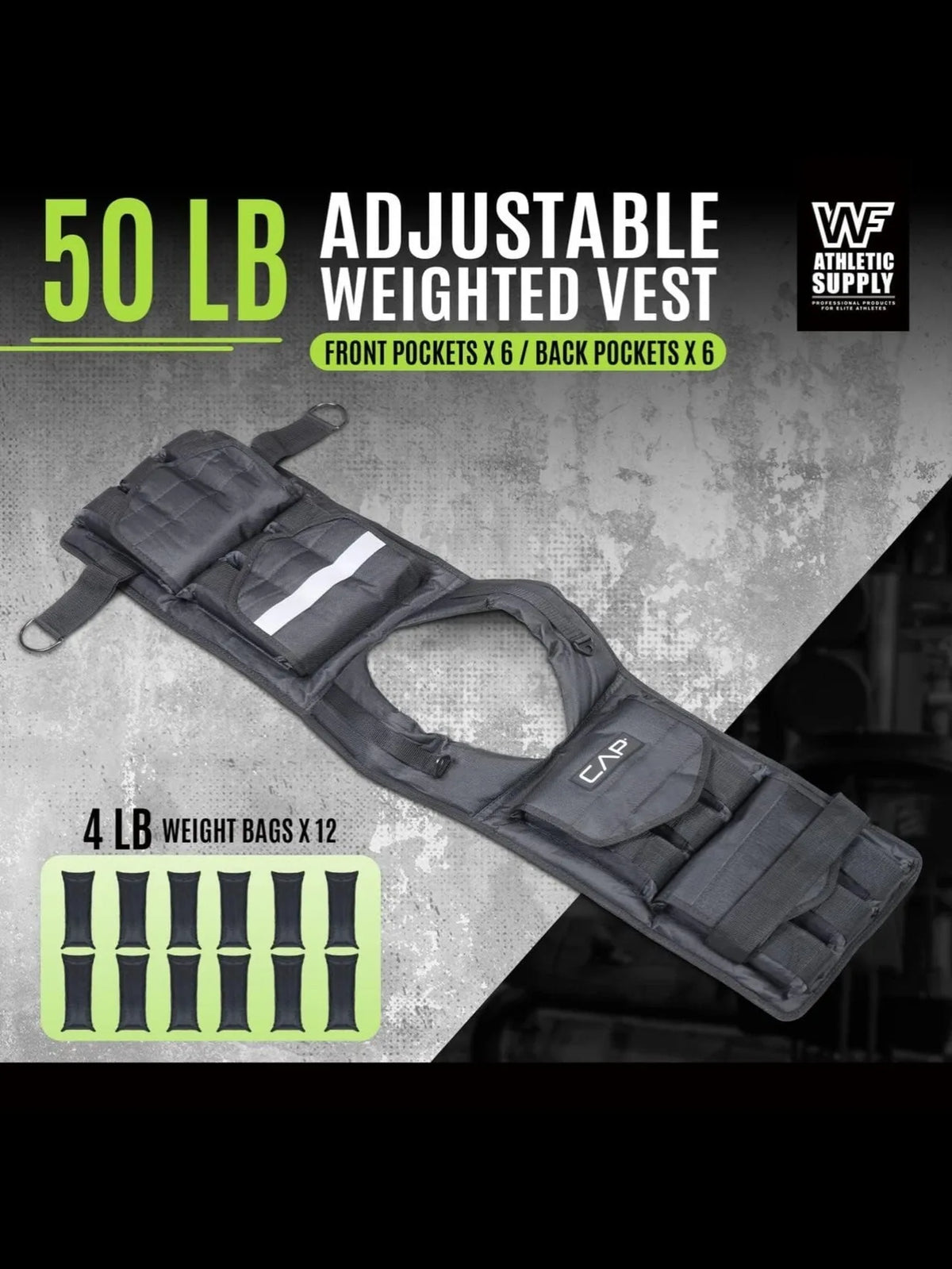 Adjustable Weighted Vest 50 Lb For Strength Training And Running