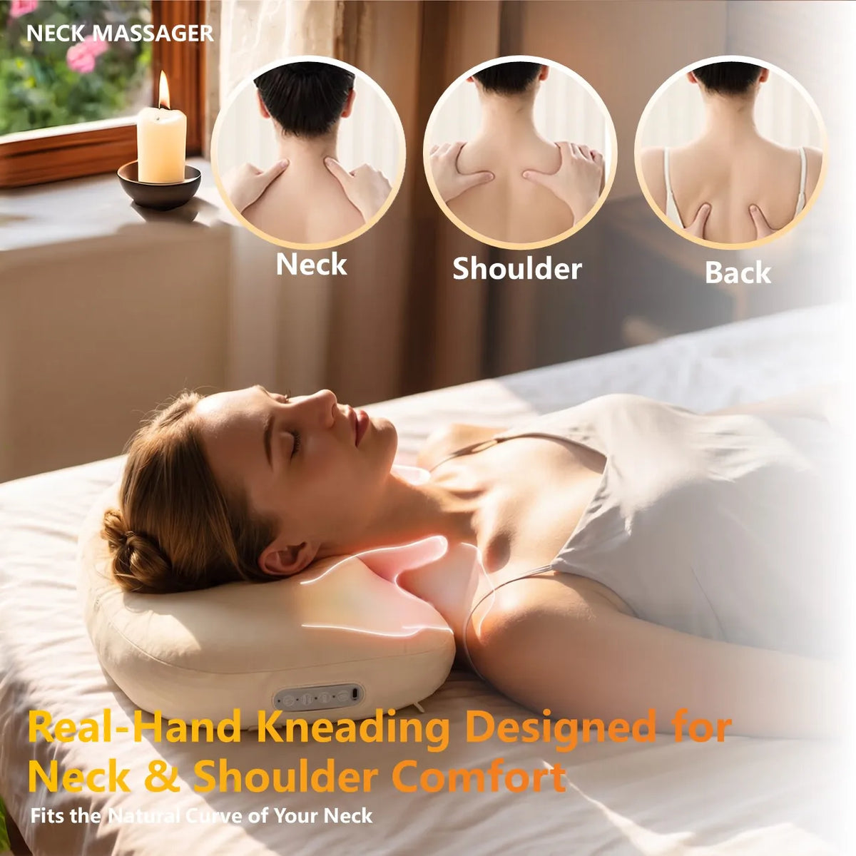 Heyelax Neck Massager Pillow With Heat Shiatsu For Shoulders
