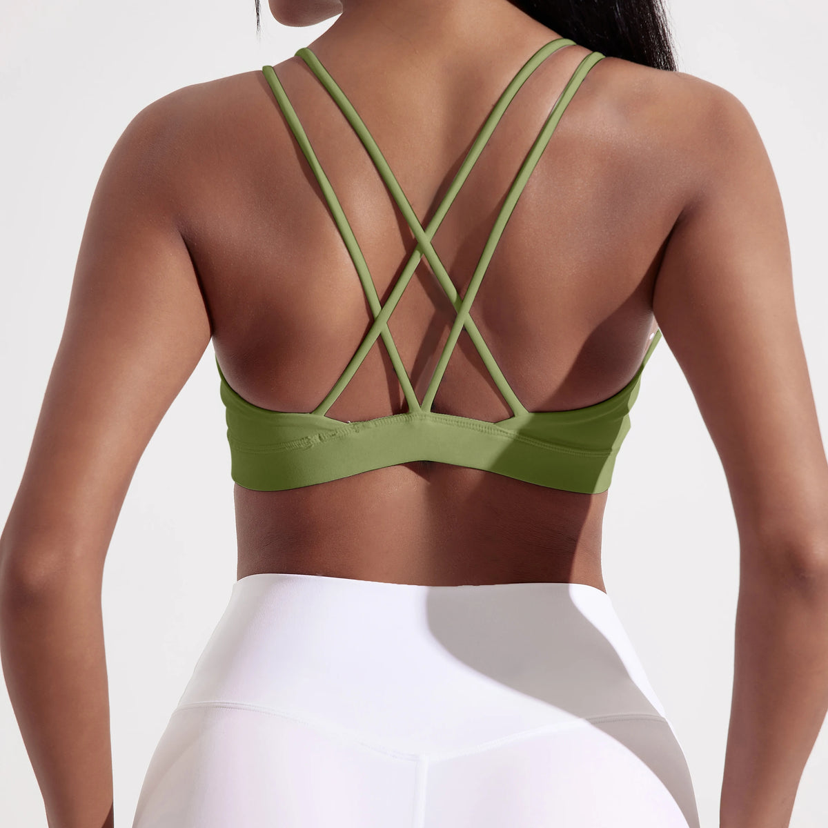 High Support Women Cross Back Sports Bra With Chest Pad