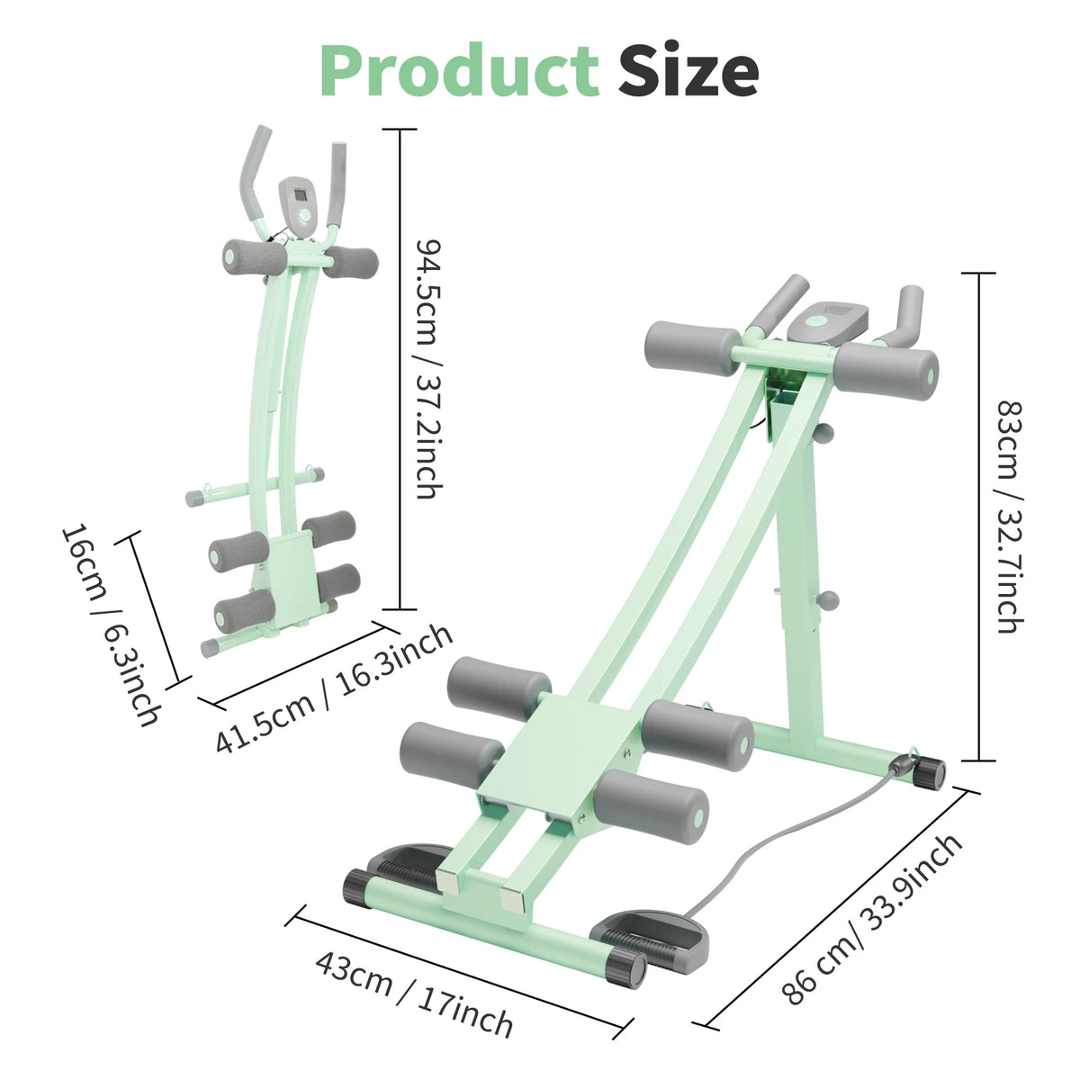 Abdominal Curling Exercise Machine Adjustable Dual Track Foldable Home Gym