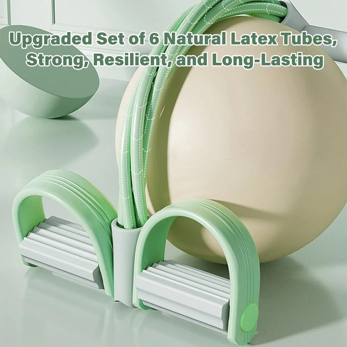 Natural Rubber Pedal Resistance Bands With Handles Multifunctional Yoga Fitness Equipment