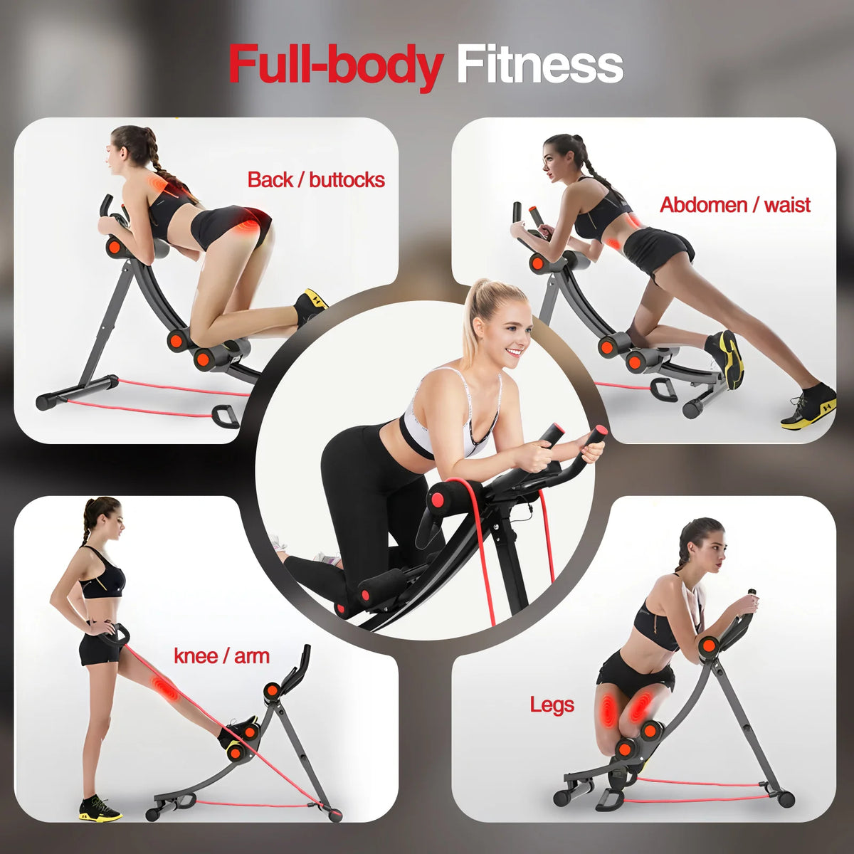 Foldable Ab Machine For Home Gym Core Abdominal Trainer LCD Display Max 440lbs