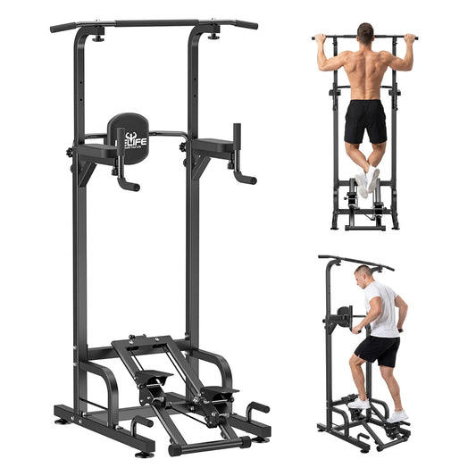 Relife Multifunctional Power Tower Pull Up Dip Station With Stepper