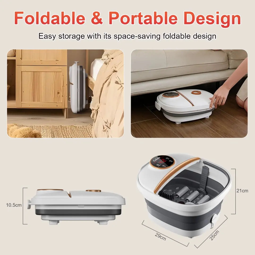 Collapsible Foot Spa Massager Electric Foldable Soaker Tub Remote Control