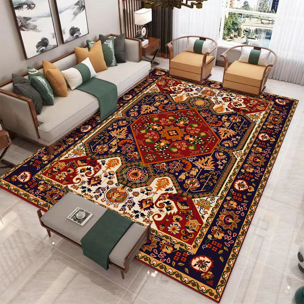 European Retro Carpet Living Room Non Slip Washable Soft Rug