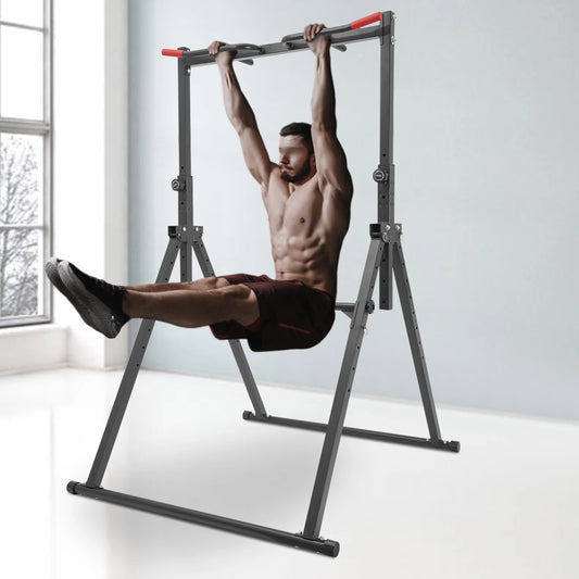 Height Adjustable Free Standing Pull Up Bar Dip Power Tower