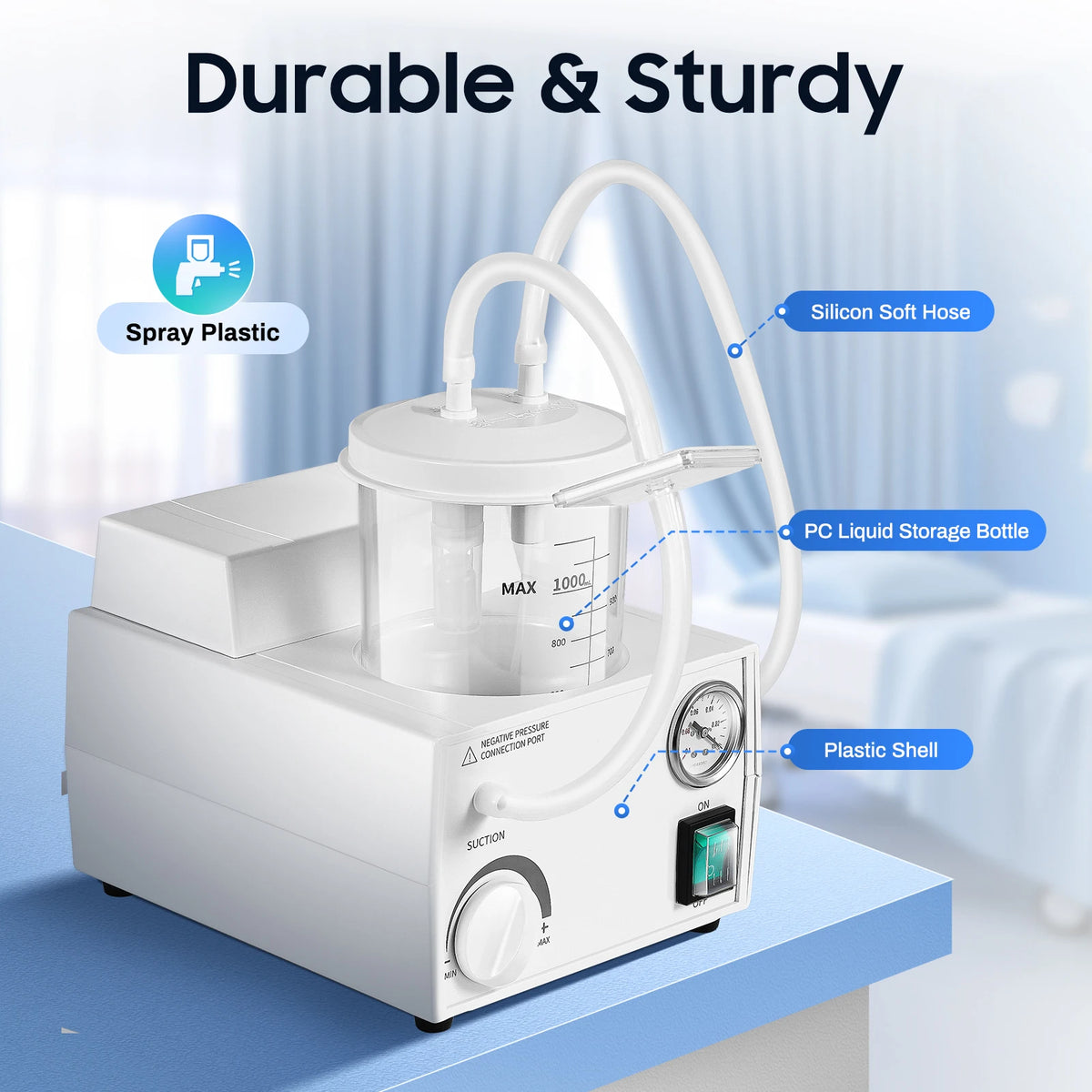 Portable Electric Suction Aspirator For Throat Secretion Removal