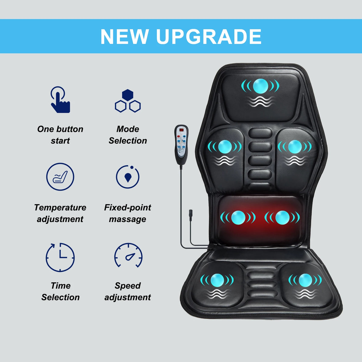 Homemassa Heated Massage Chair Pad With Nine Modes Pain Relief