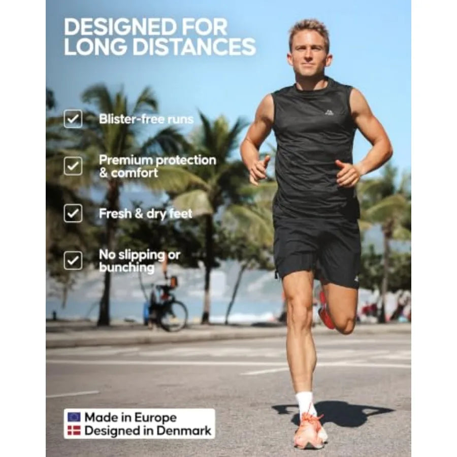 DANISH ENDURANCE Ultra-Comfort Quarter Running Socks, Performance Socks, Men and Women - 3 or 5 Pack