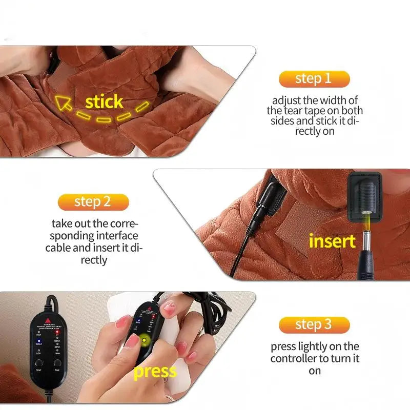 Electric Heating Shoulder Neck Wrap Fatigue Relief Relaxation Massager