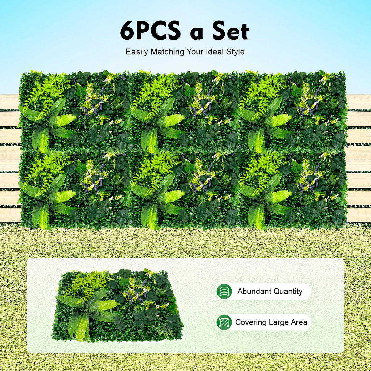 6PCS Artificial Grass Backdrop Wall Greenery For Indoor Outdoor Weddings