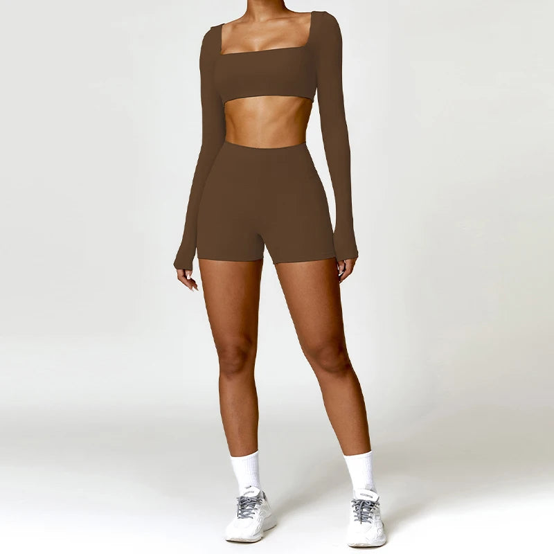 Hearuisavy Women Quick Dry Two Piece Yoga Fitness Athletic Set