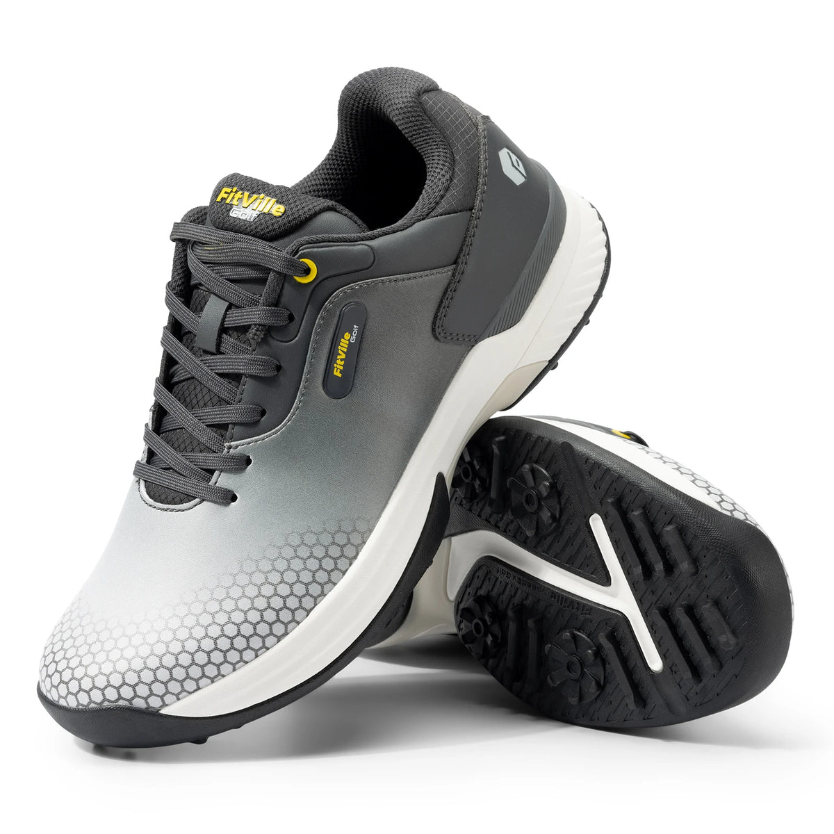 Fitville Wide Men's Golf Shoes Comfortable Non Slip Sneakers