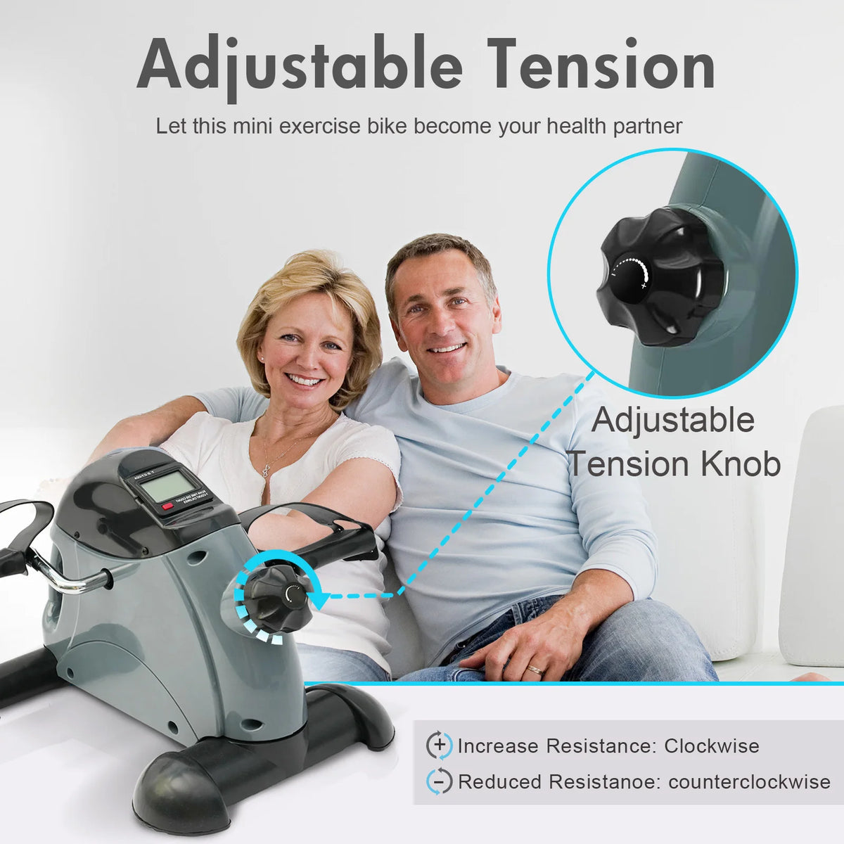 Mini Under Desk Pedal Exerciser With LCD Display For Home