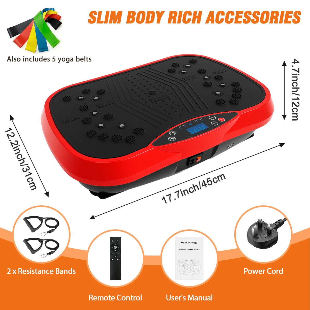 Portable Vibration Plate Exercise Machine With Bluetooth Bands And Yoga Straps