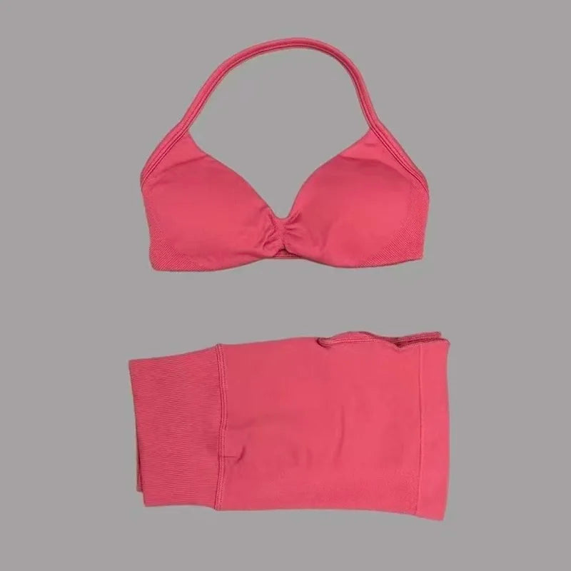 Histello Women Seamless Two Piece Yoga Gym Fitness Set