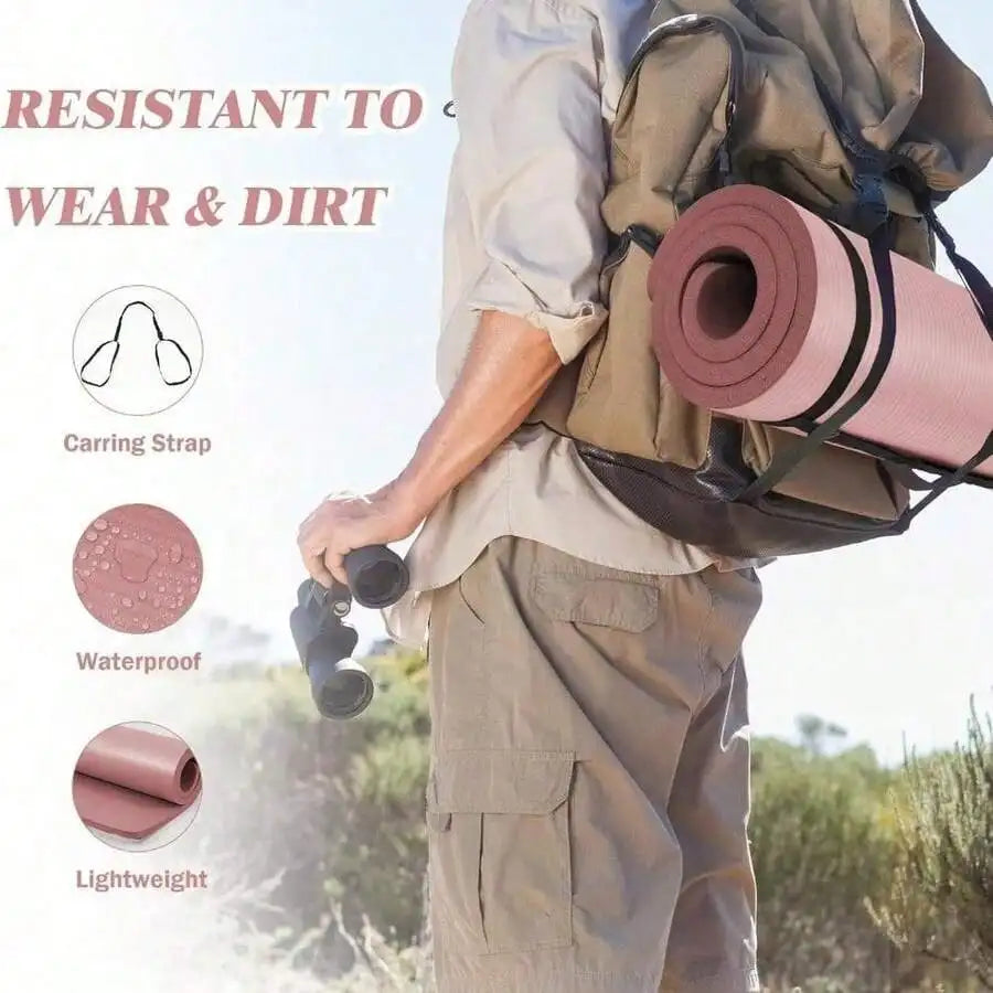 High Density Non Slip Exercise Mat With Carry Strap Pilates