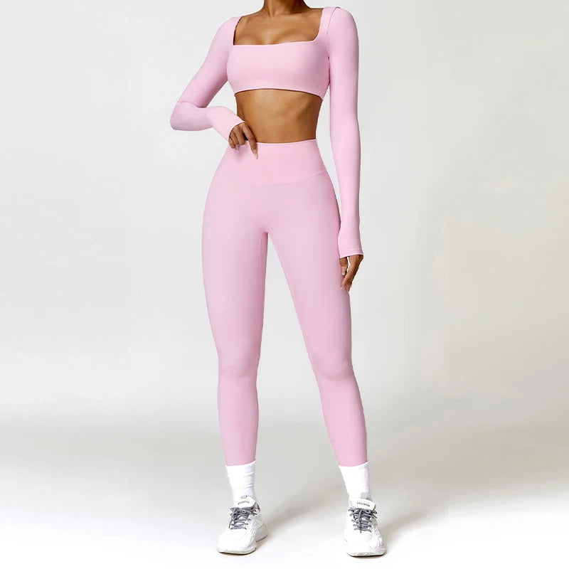 Hearuisavy Women Quick Dry Two Piece Yoga Fitness Athletic Set