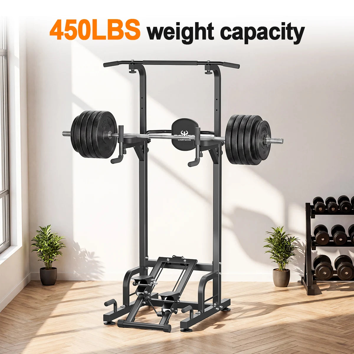 Relife Multifunctional Power Tower Pull Up Dip Station With Stepper