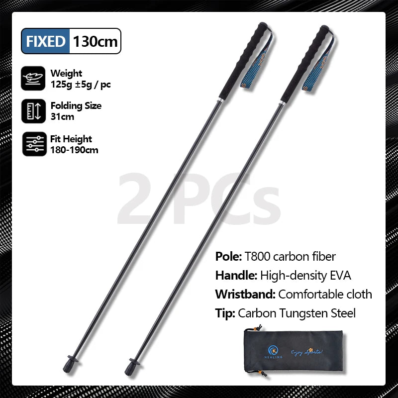 OKHEALING Lightweight Carbon Fiber Telescopic Trekking Poles