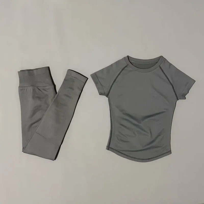 Histello Women Seamless Fitness Set With Butt Lifting Leggings