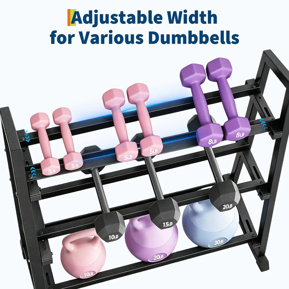 Heavy Duty Three Tier Dumbbell Rack Steel Weight Stand