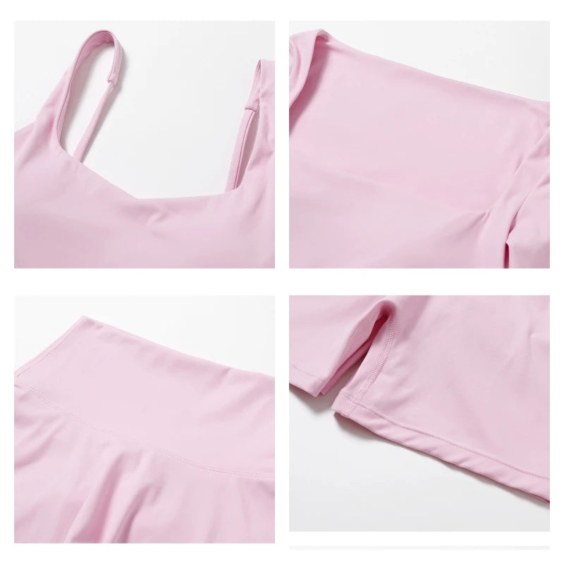 Hearuisavy Women Quick Dry Two Piece Yoga Fitness Athletic Set
