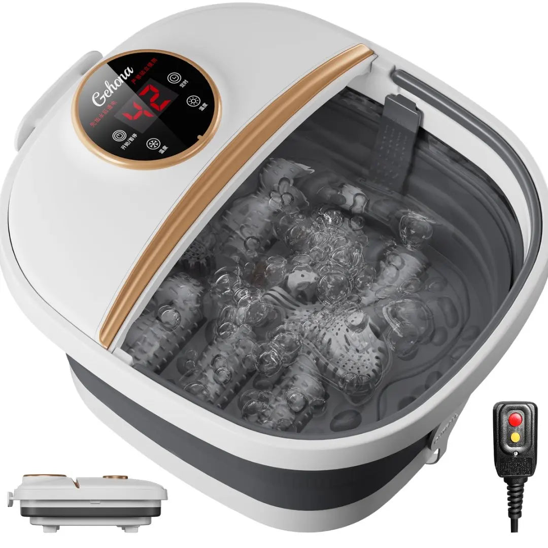 Collapsible Foot Spa Massager Electric Foldable Soaker Tub Remote Control